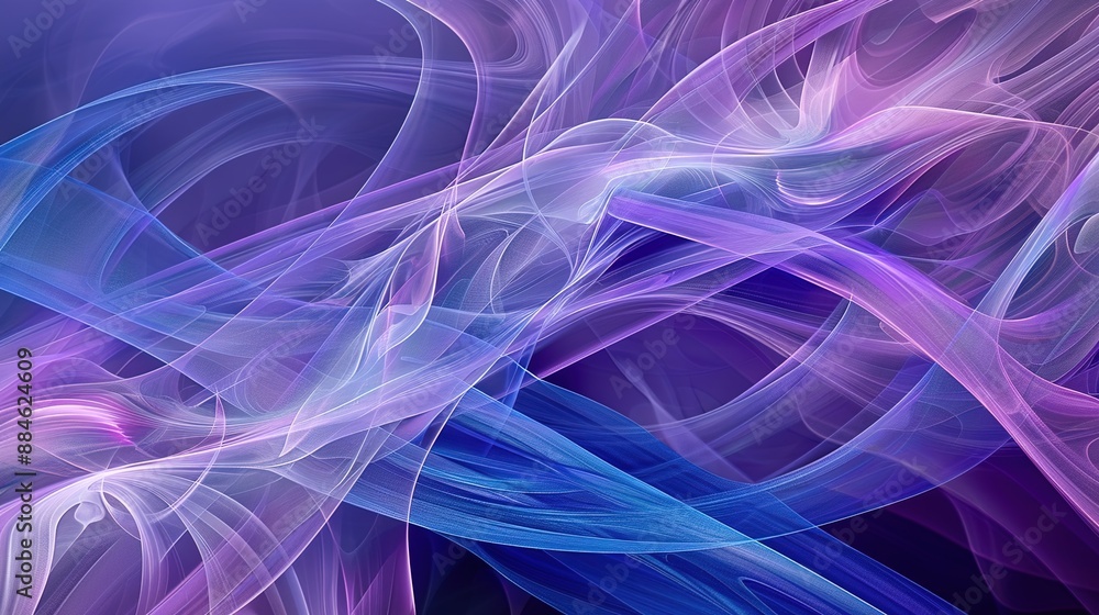 Electric Violet Reverie - Abstract Digital Art with Fluid Lines and Circles in Shades of Purple and Blue Electric Violet Reverie - Abstract Digital Art with Fluid Lines and Circles in Shades of Purple and Blue