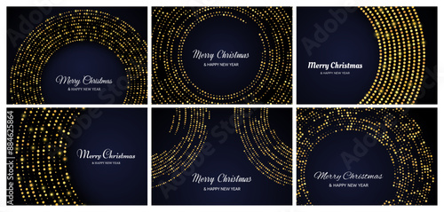 Merry Christmas backgrounds with gold glitter pattern