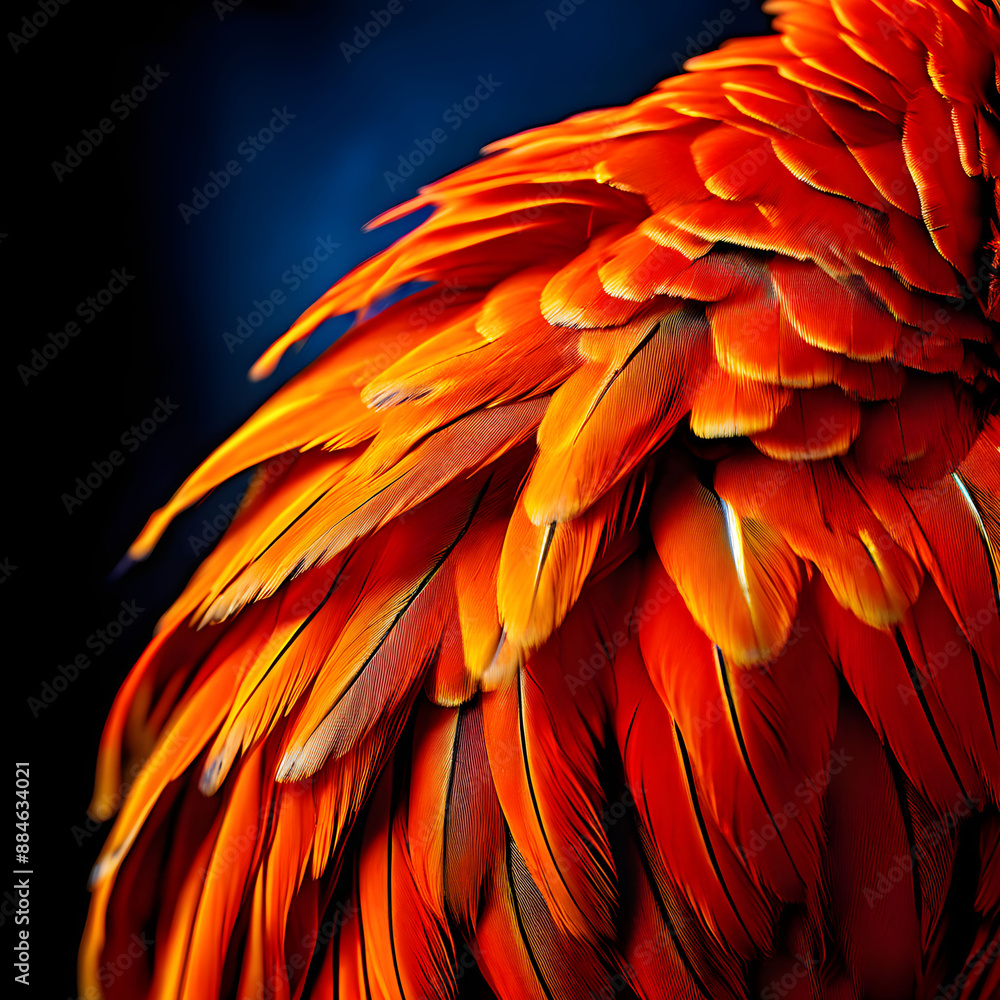 Fototapeta premium macro photography of caninde macaw feathers created with generative AI
