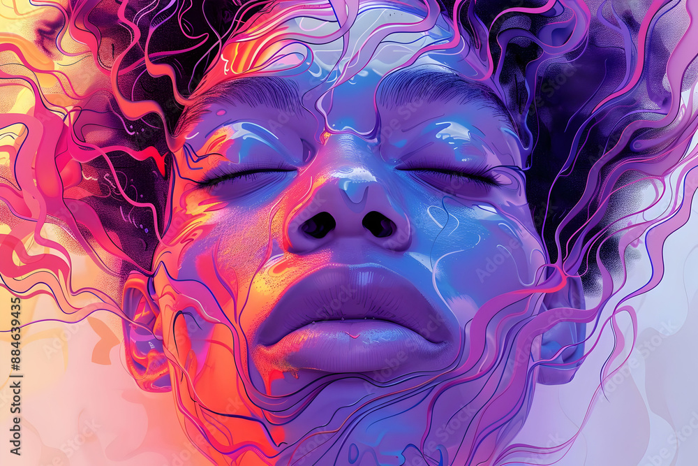 Fototapeta premium Abstract Colorful Face Art