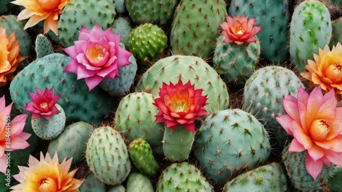 colorful watercolor cactus Background