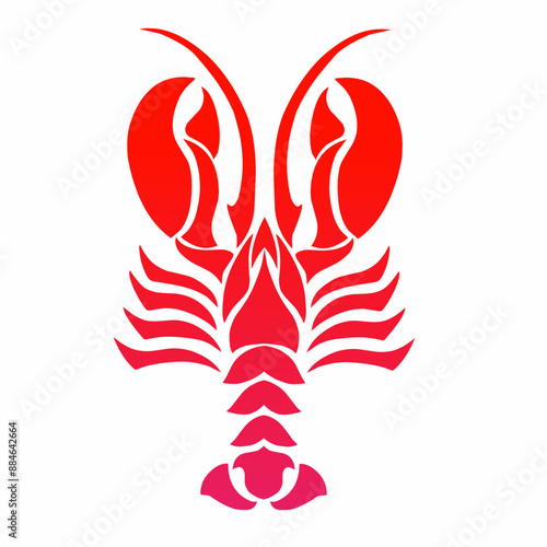illustration vector graphic of tribal art design lobster shrimp