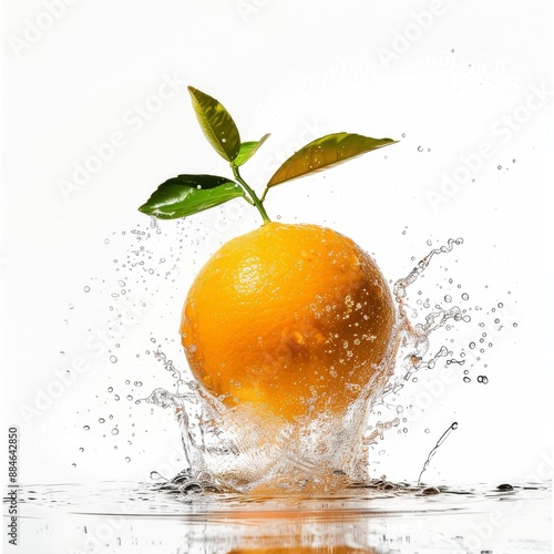 Mystic photo of Fresh Bergamot Orange, isolated on white background