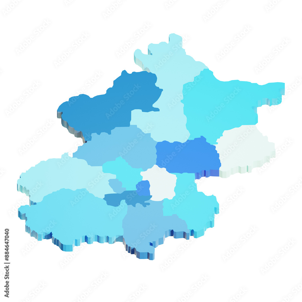 Fototapeta premium 3D Beijing States Map