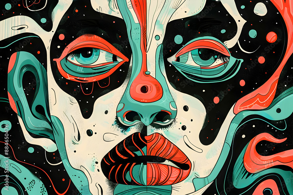Abstract Face Art Abstract Face Art