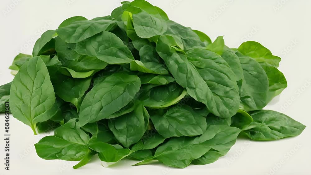 A mound of thick hearty spinach leaves their deep green color hinting at their nutrientrich properties. A mound of thick hearty spinach leaves their deep green color hinting at their nutrientrich properties.