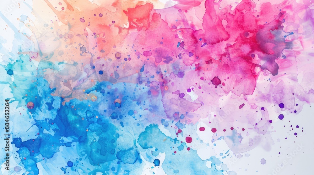 Hand Painted Watercolor Splashes and Drops on Abstract Background Hand Painted Watercolor Splashes and Drops on Abstract Background