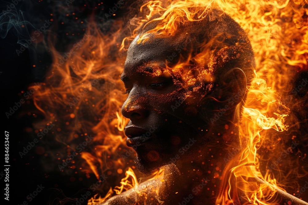 A person with severe facial burns A person with severe facial burns