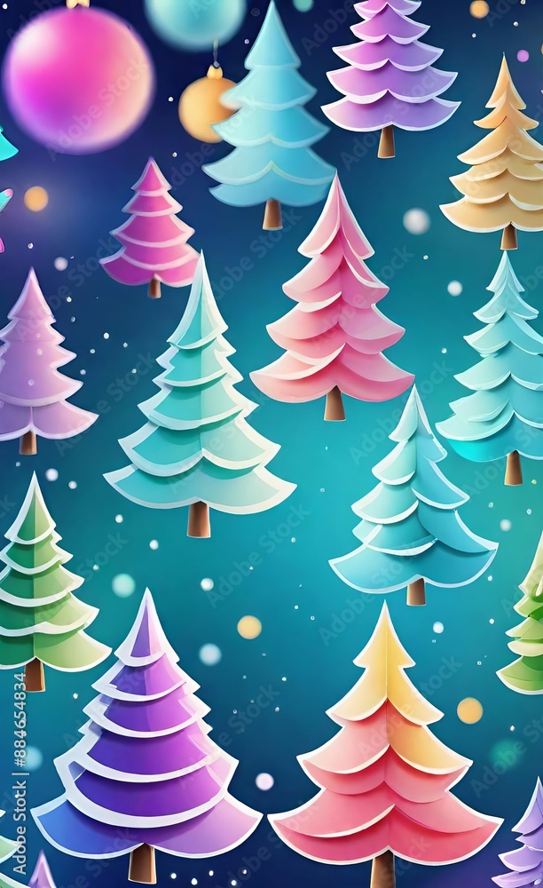 Obraz premium christmas background with trees