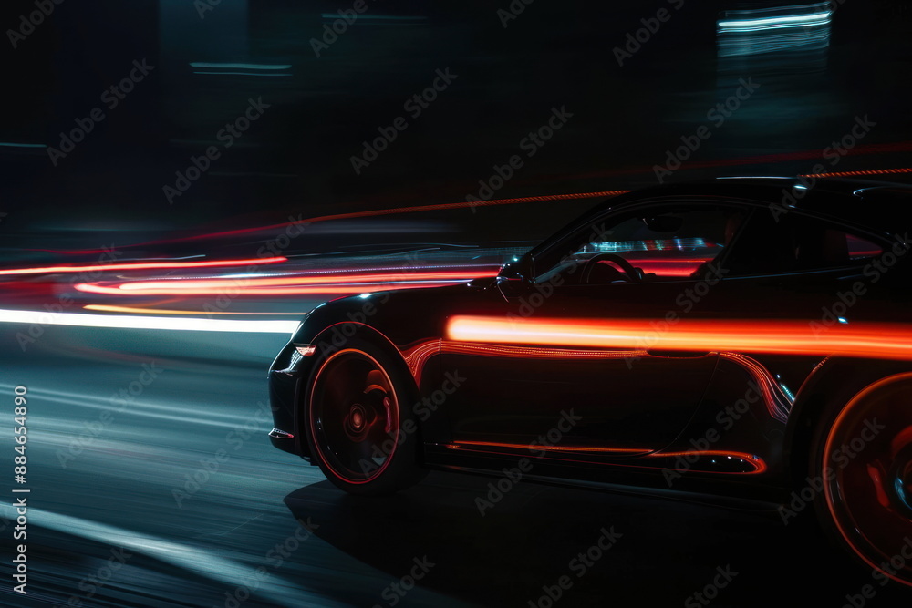 car in the dark, car on high speed , motion move car in the dark, car on high speed , motion move