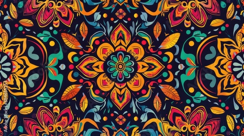 Pattern with vibrant and beautiful ethnic designs