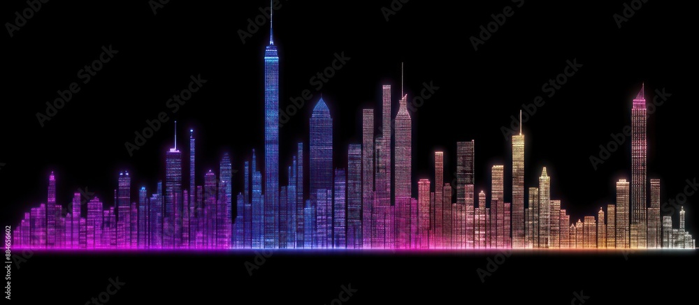 Digital Skyline: A Neon Cityscape Digital Skyline: A Neon Cityscape