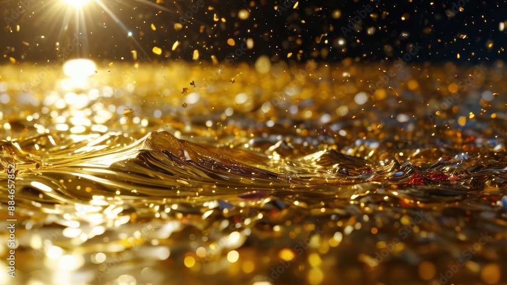Golden liquid with bokeh effect. Golden liquid with bokeh effect.