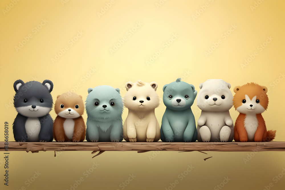 Cute Animals Sitting on a Log Cute Animals Sitting on a Log