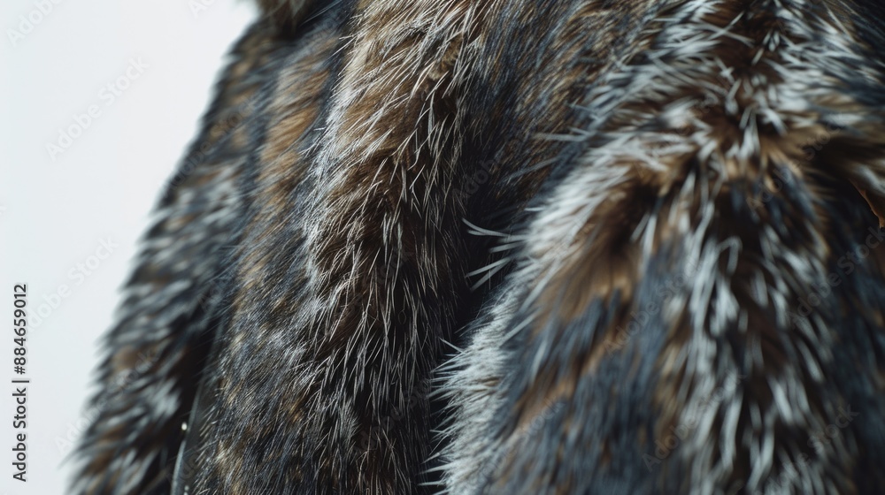 A close-up shot of a luxurious fur coat draped over a mannequin, great for fashion and lifestyle photography