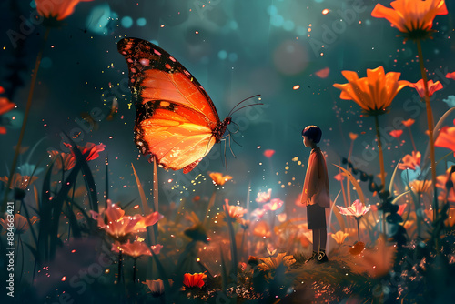 Wallpaper Mural Boy Meets Giant Butterfly Torontodigital.ca