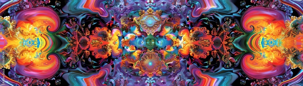 Produce a mirror artwork with psychedelic and spectrum colors, Monochromatic Color Scheme, top view, emphasizing hallucinogenic reflections, advanced tone, Tetradic color scheme Produce a mirror artwork with psychedelic and spectrum colors, Monochromatic Color Scheme, top view, emphasizing hallucinogenic reflections, advanced tone, Tetradic color scheme