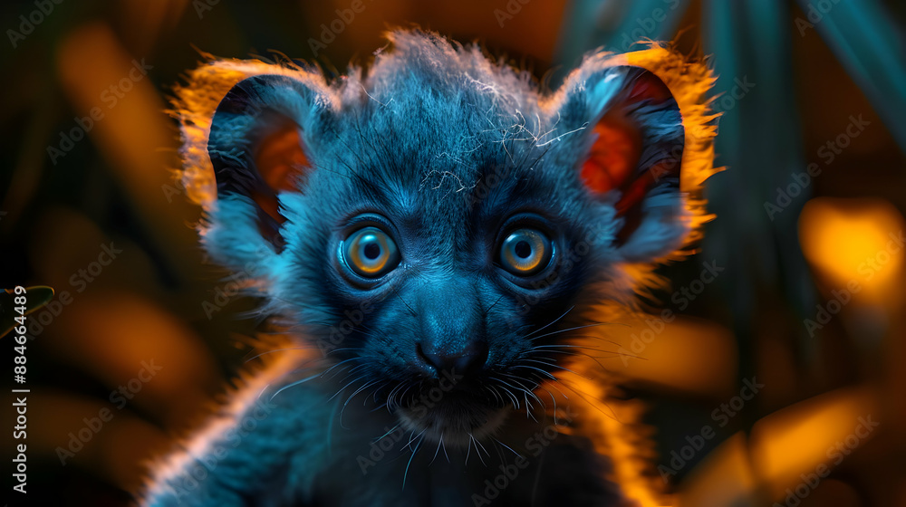 Fototapeta premium Cute Baby Lemur Close-Up