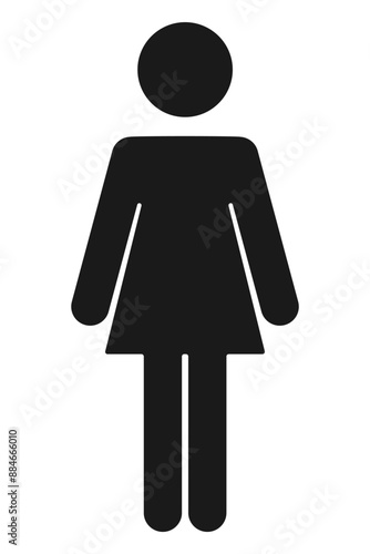 Female stick person icon for womens bathroom or similar signs in vector