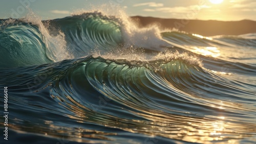 Sunset Ocean Wave