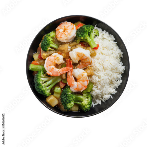 Isolated PNG Shrimp and Broccoli Stir-Fry Delight , GENERATIVE AI