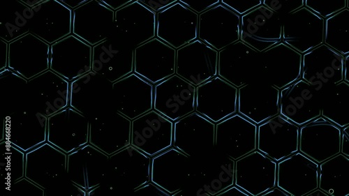 Abstract dark hexagon pattern  loop background technology style. Modern futuristic honeycomb concept. suitable for abstract backgrounds, graphic design projects, web banners, or presentation.