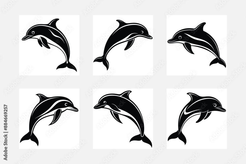 minimal-dolphin-silhouette- vector illustration minimal-dolphin-silhouette- vector illustration