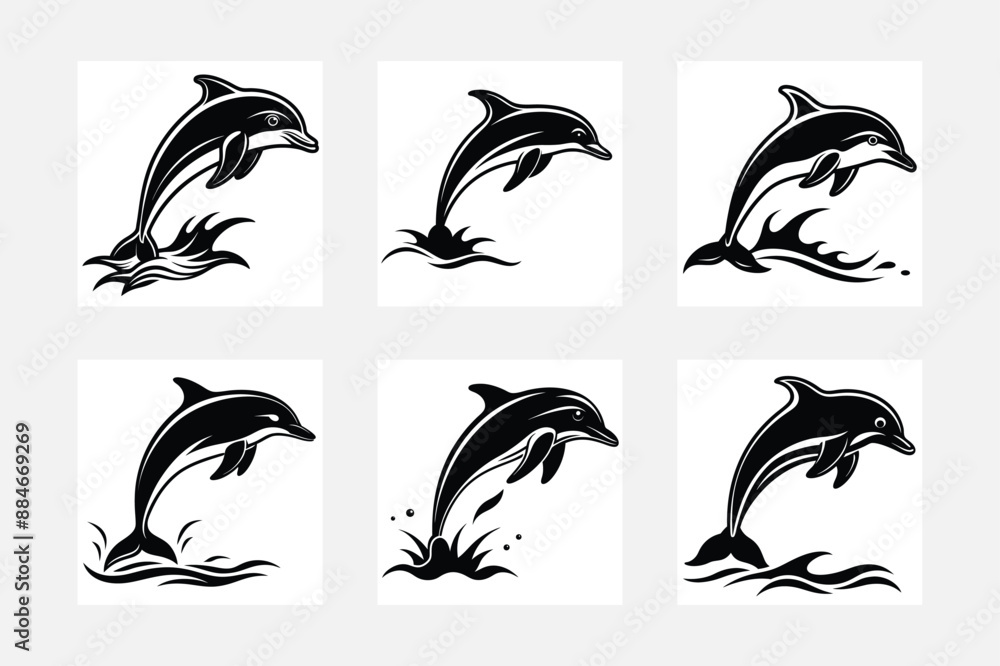 minimal-dolphin-silhouette- vector illustration minimal-dolphin-silhouette- vector illustration