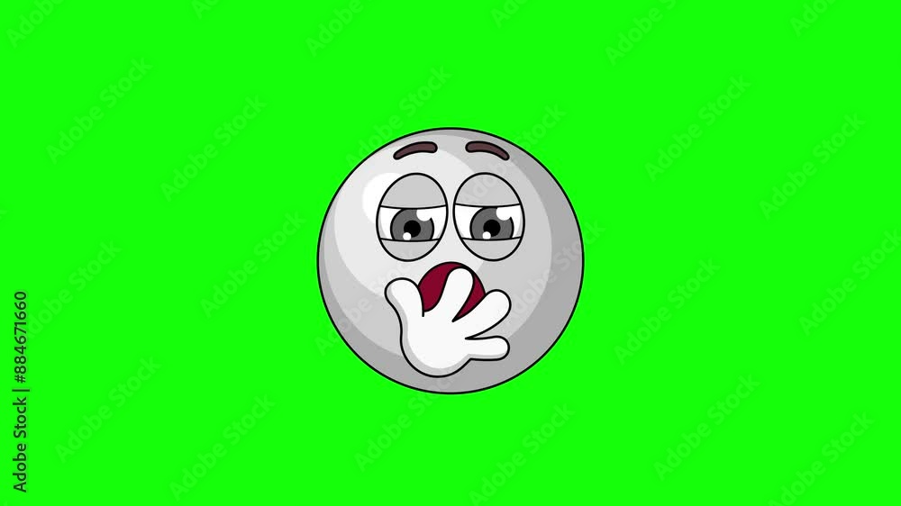 metal ball Yawning face animation, insufficient sleep, boredom with a person or topic metal ball Yawning face animation, insufficient sleep, boredom with a person or topic