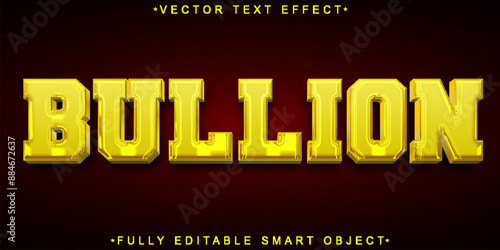  Golden Bulling Vector Fully Editable Smart Object Text Effect
