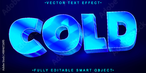 Cartoon Winter Cold Vector Fully Editable Smart Object Text Effect