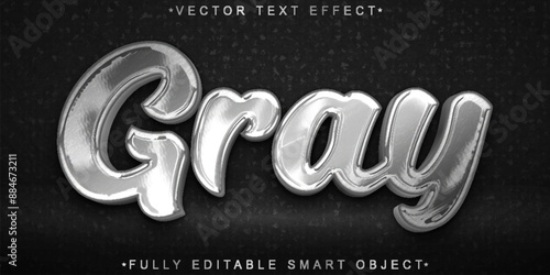 Gray Vector Fully Editable Smart Object Text Effect