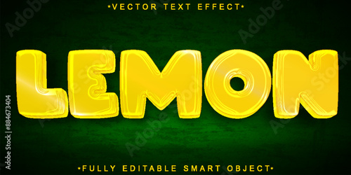 Yellow Lemon Vector Fully Editable Smart Object Text Effect