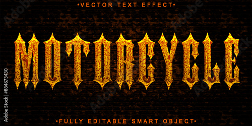 Silver Motorcycle Vector Fully Editable Smart Object Text Effect