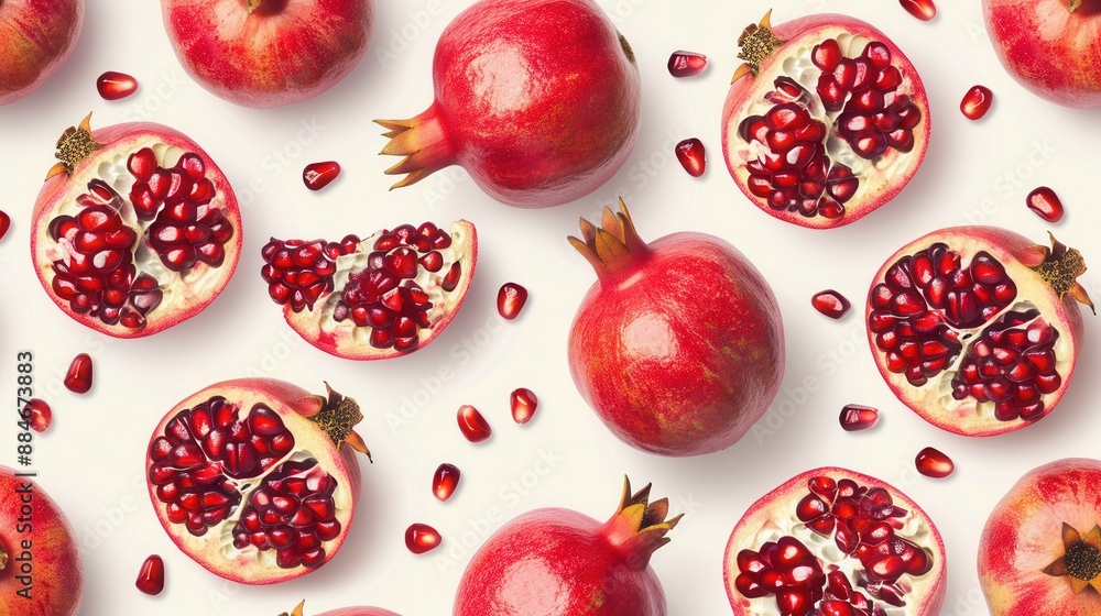 Seamless repetitive pattern background of pomegranate Seamless repetitive pattern background of pomegranate