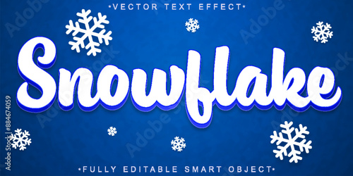 Cartoon Winter Snow Vector Fully Editable Smart Object Text Effect
