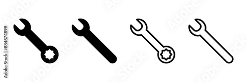 wrench icon vector isolated on white background. Wrench vector icon. Spanner symbol