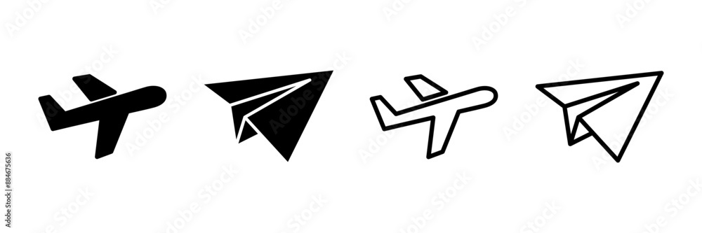 Plane icon vector isolated on white background. Aeroplane vector icon. Flight transport symbol. Travel element illustration. Holiday symbol. Airplane Plane icon vector isolated on white background. Aeroplane vector icon. Flight transport symbol. Travel element illustration. Holiday symbol. Airplane