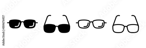 Glasses icon vector isolated on white background. Stylish Eyeglasses. Glasses vector. Optical concept