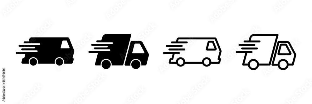 Delivery Icon vector isolated on white background. Fast Delivery Icon. Fast shipping delivery truck. Truck icon delivery