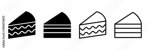 Cake icon vector isolated on white background. Cake vector. Birthday cake icon