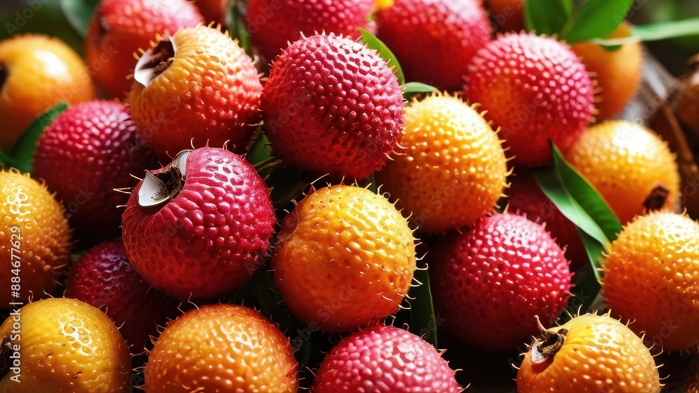 Closeup of Rambutan Fruits. Closeup of Rambutan Fruits.