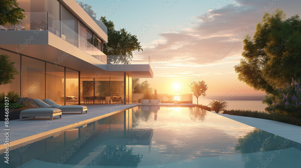 Fototapeta premium house with pool