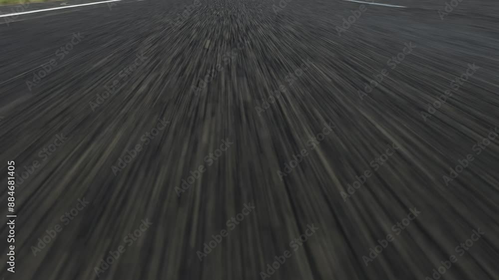 Low angle Asphalt road driving perspective POV
