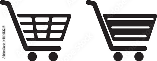 Full and empty shopping cart symbol shop