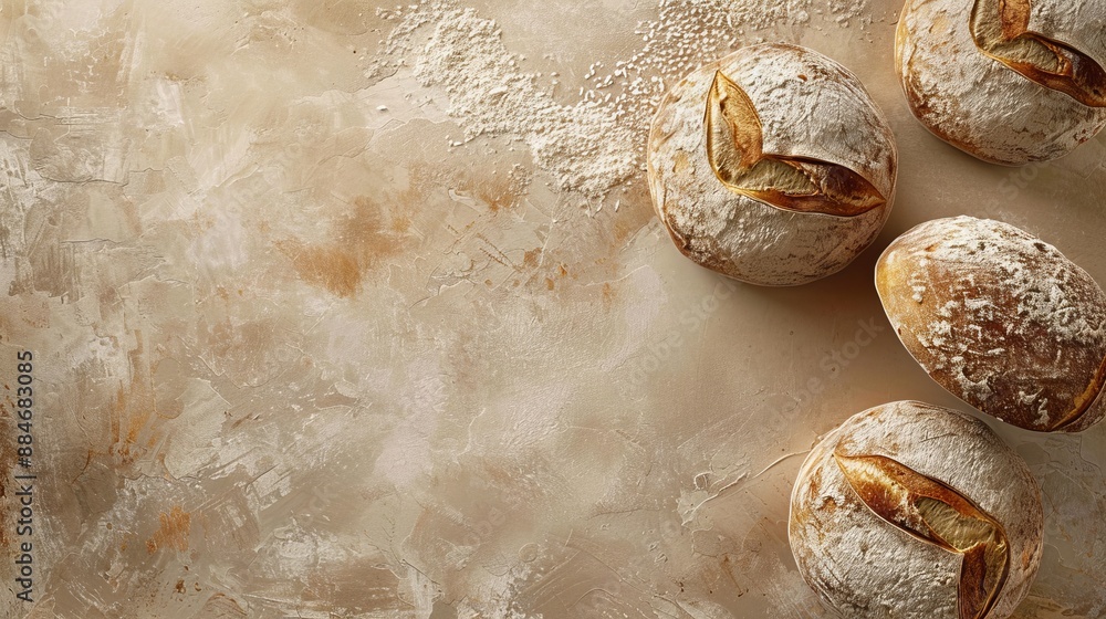 Obraz premium sourdough bread background with copy space