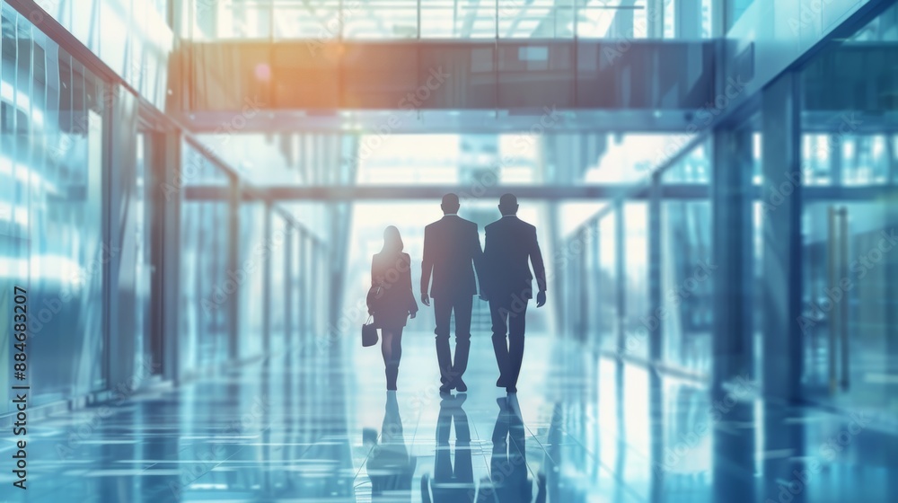 Photo of the executive team walking through the head office. Leadership and Strategy Concept blurred white business background Photo of the executive team walking through the head office. Leadership and Strategy Concept blurred white business background