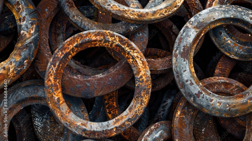 Circle of iron springs with some rust spots Circle of iron springs with some rust spots