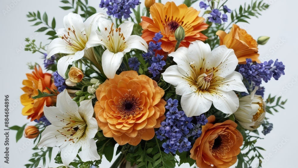 Obraz premium Beautiful orange and white flower bouquet.