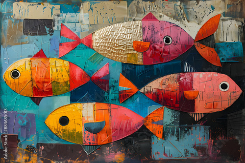 Abstract Fish Painting photo